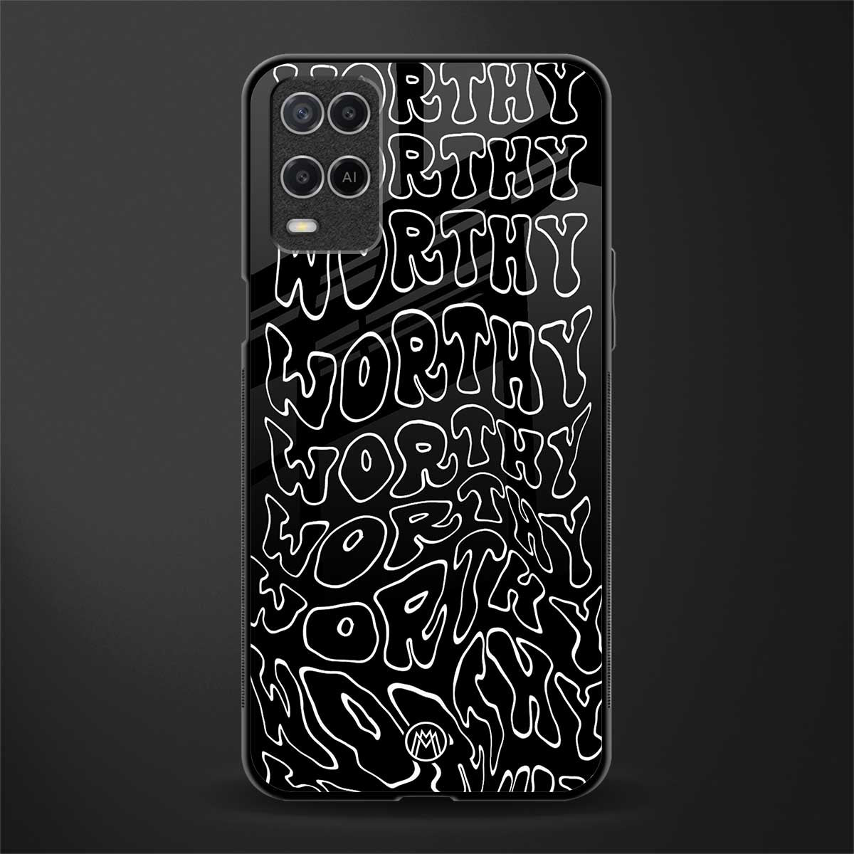 worthy black glass case for oppo a54 image