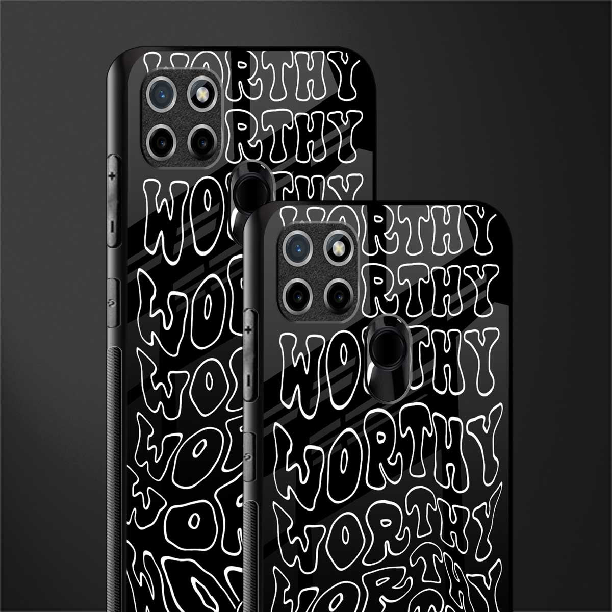 worthy black glass case for realme c21 image-2
