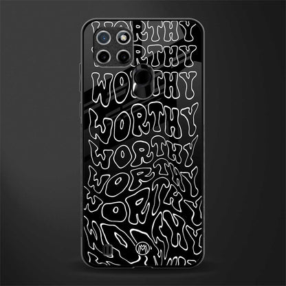 worthy black glass case for realme c21 image