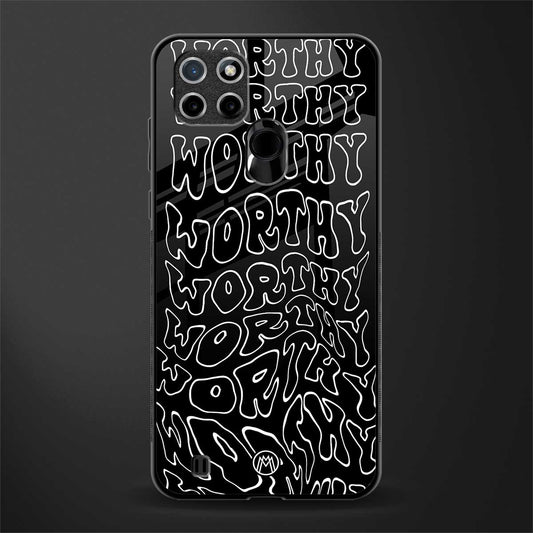 worthy black glass case for realme c21 image