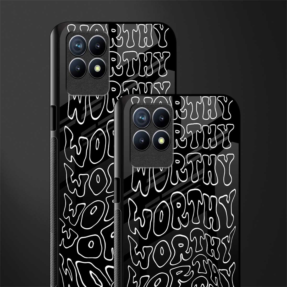 worthy black glass case for realme 8i image-2