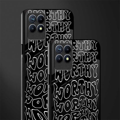 worthy black glass case for realme 8i image-2