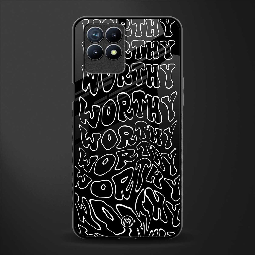 worthy black glass case for realme 8i image