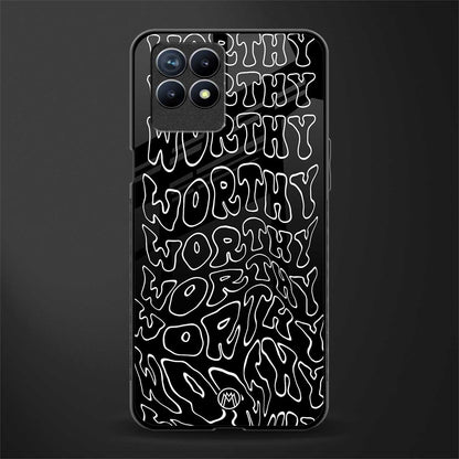 worthy black glass case for realme 8i image