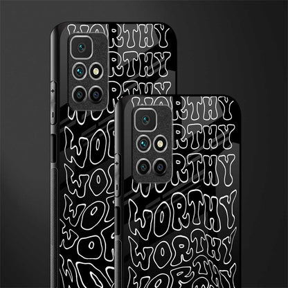 worthy black glass case for redmi 10 prime image-2