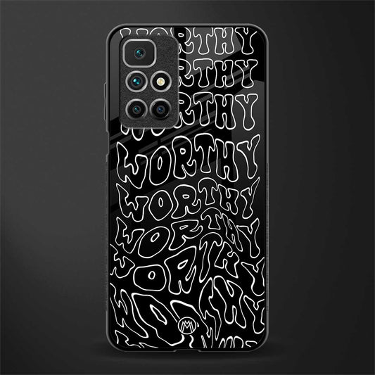 worthy black glass case for redmi 10 prime image