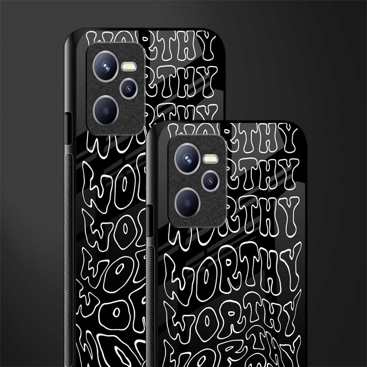 worthy black glass case for realme c35 image-2