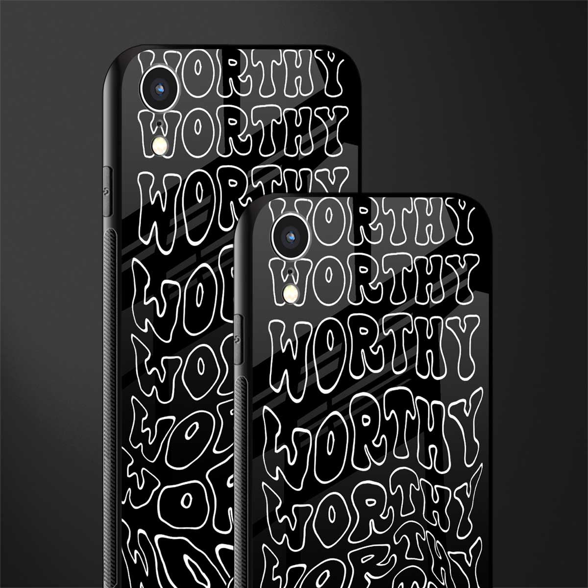 worthy black glass case for iphone xr image-2