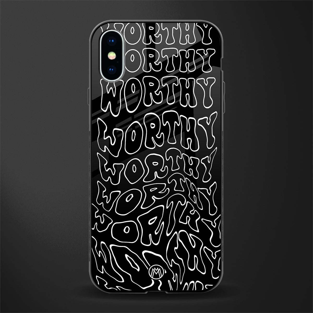 worthy black glass case for iphone xs image