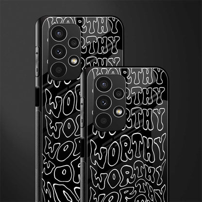 worthy black back phone cover | glass case for samsung galaxy a13 4g