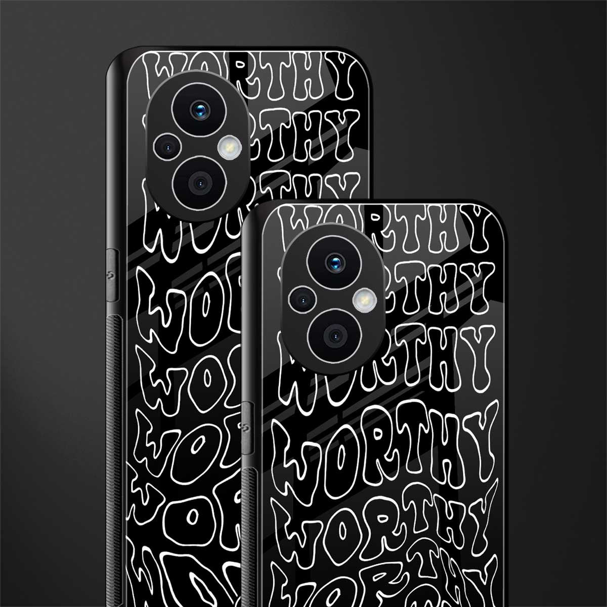 worthy black back phone cover | glass case for oppo f21 pro 5g