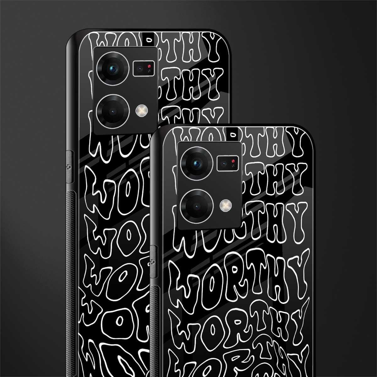 worthy black back phone cover | glass case for oppo f21 pro 4g