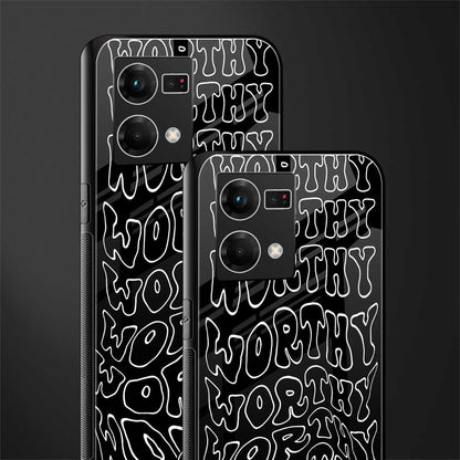 worthy black back phone cover | glass case for oppo f21 pro 4g