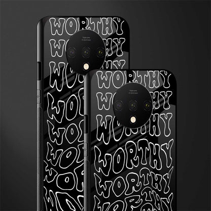 worthy black glass case for oneplus 7t image-2
