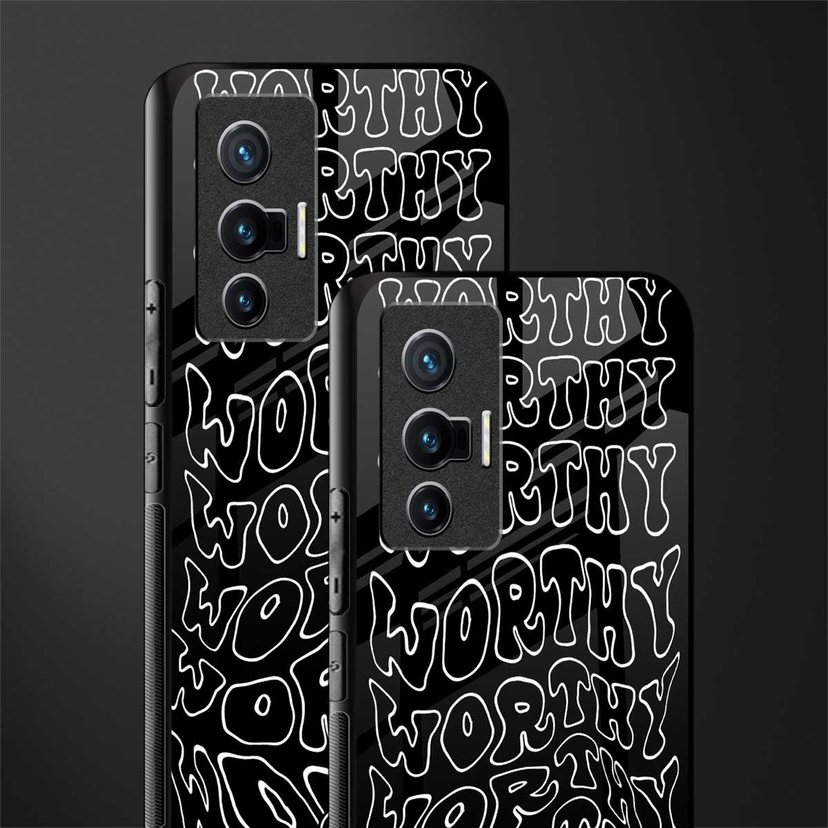 worthy black glass case for vivo x70 image-2