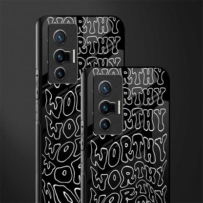 worthy black glass case for vivo x70 image-2