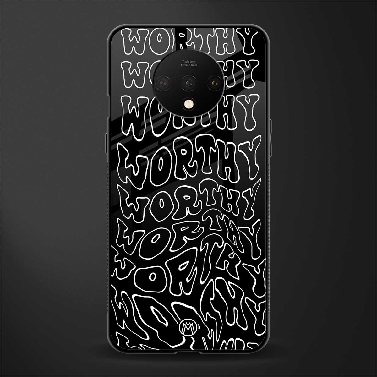 worthy black glass case for oneplus 7t image
