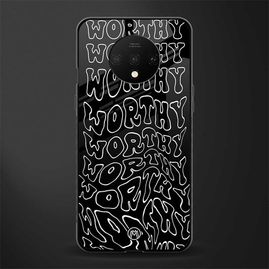 worthy black glass case for oneplus 7t image