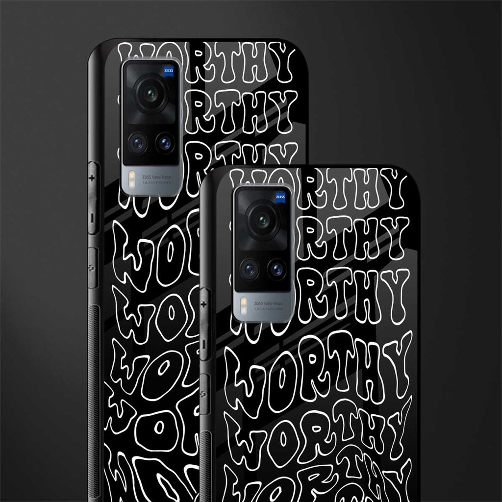 worthy black glass case for vivo x60 image-2