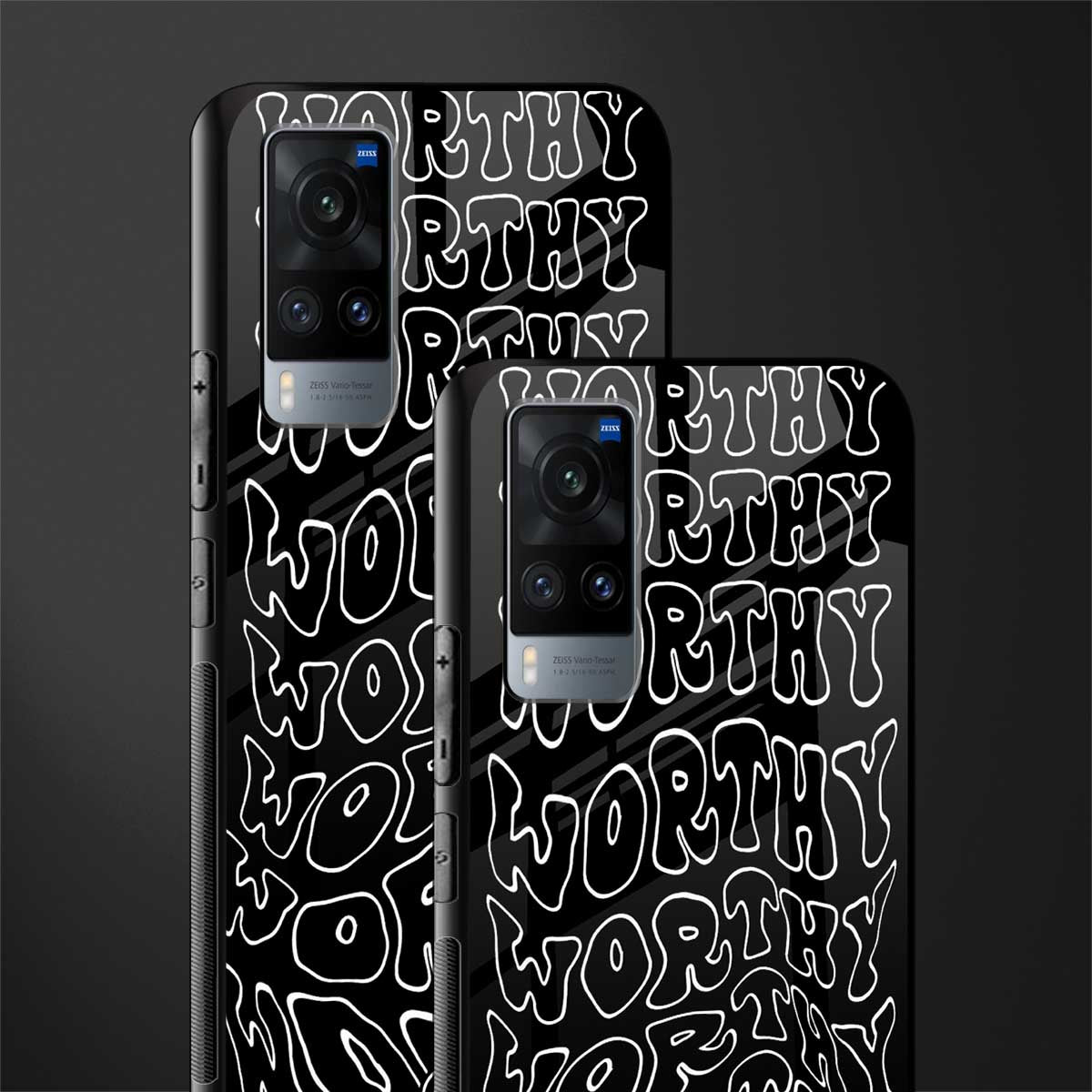 worthy black glass case for vivo x60 image-2