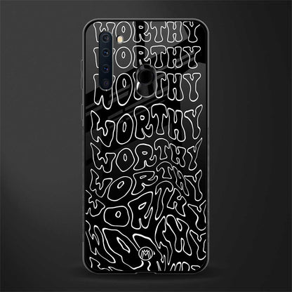 worthy black glass case for samsung a21 image