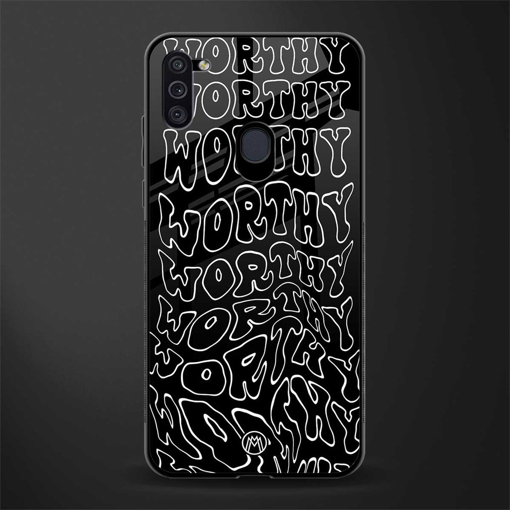worthy black glass case for samsung a11 image