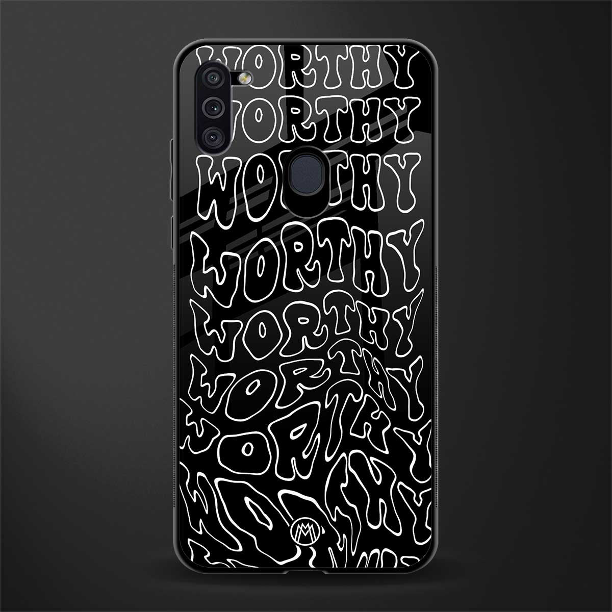 worthy black glass case for samsung a11 image