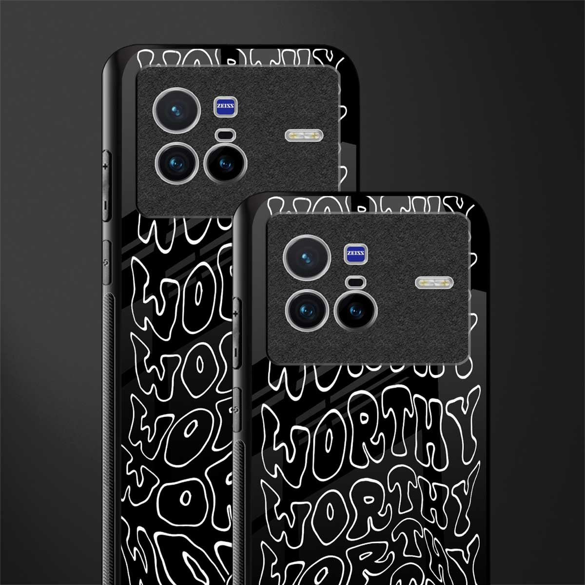 worthy black glass case for vivo x80 image-2