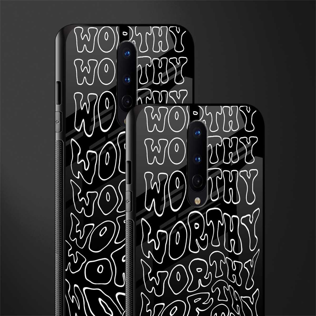 worthy black glass case for oneplus 8 image-2