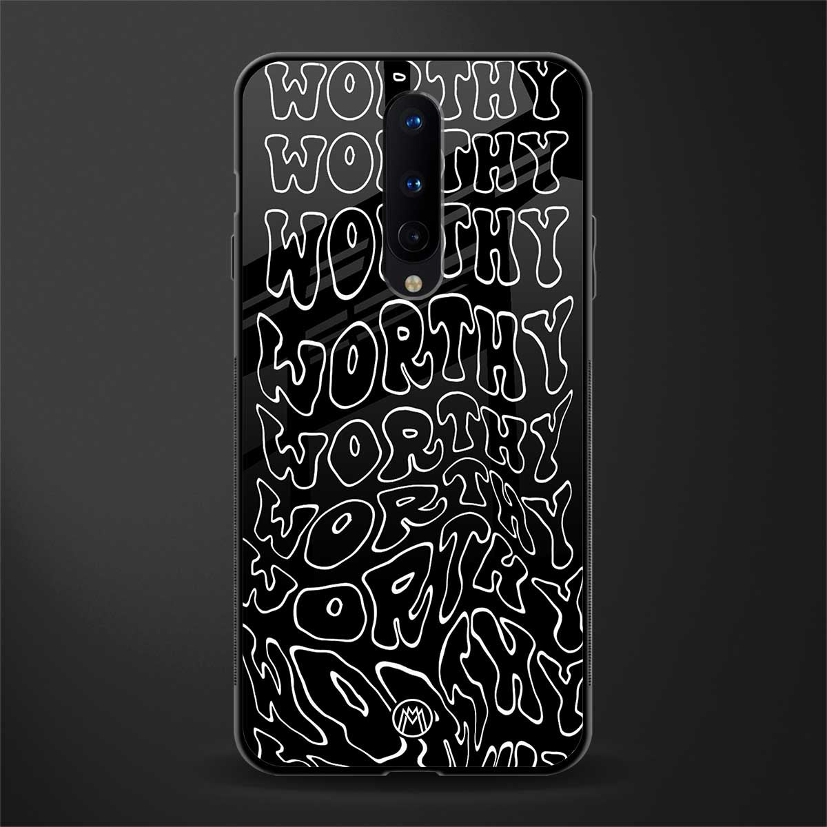 worthy black glass case for oneplus 8 image