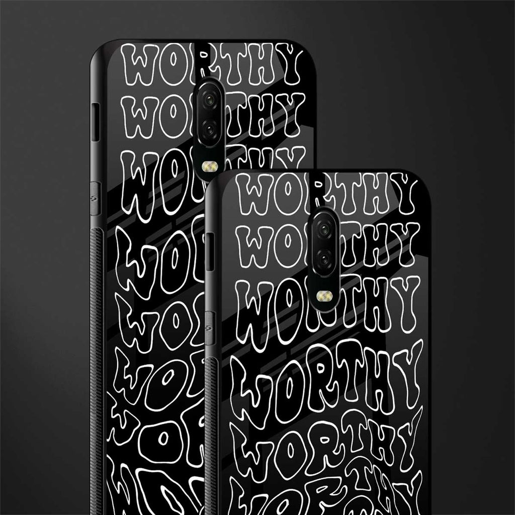 worthy black glass case for oneplus 6t image-2