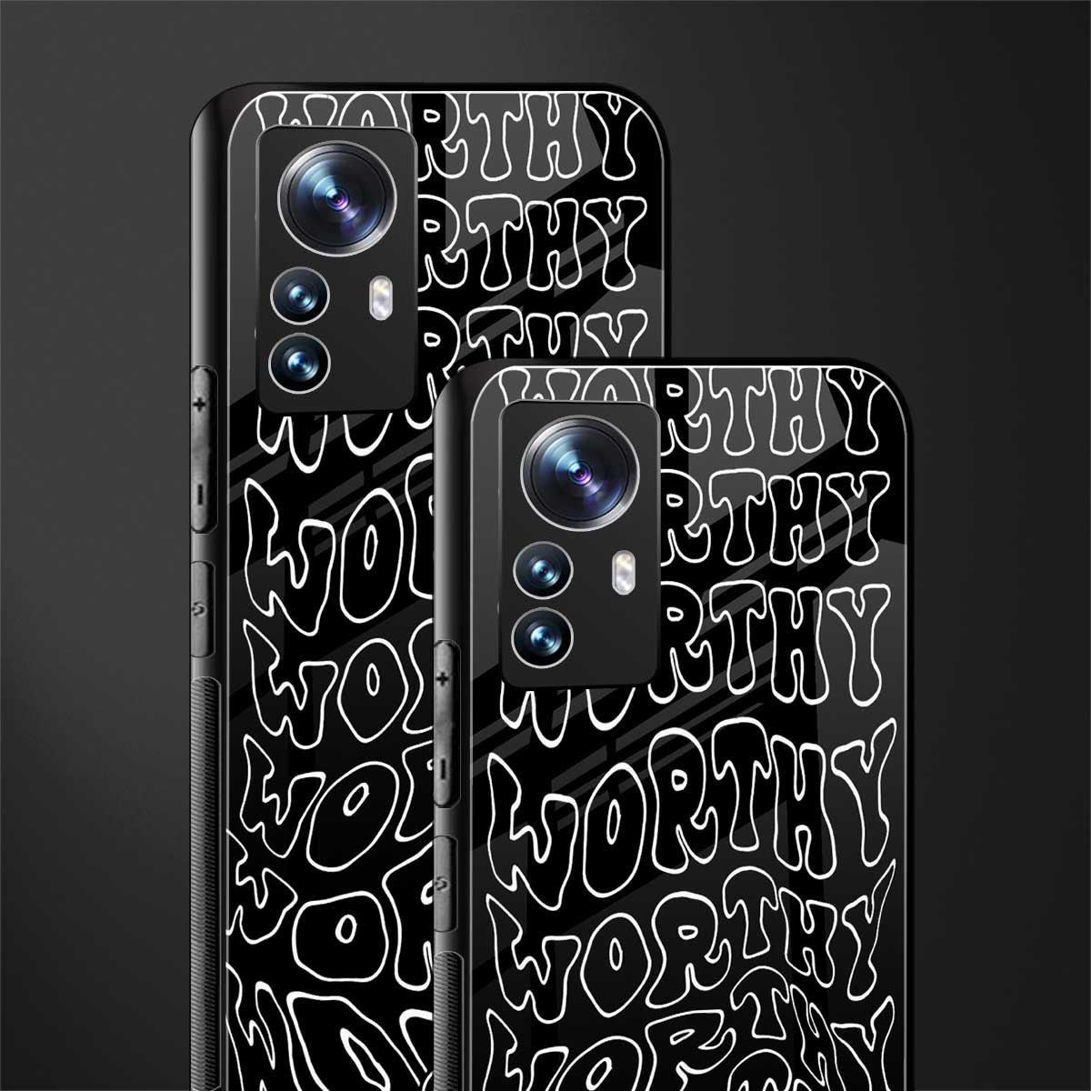 worthy black back phone cover | glass case for xiaomi 12 pro