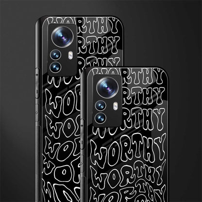 worthy black back phone cover | glass case for xiaomi 12 pro