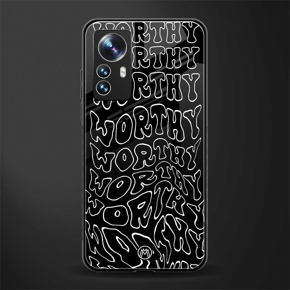 worthy black back phone cover | glass case for xiaomi 12 pro