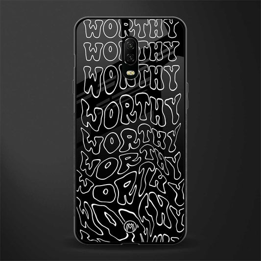 worthy black glass case for oneplus 6t image