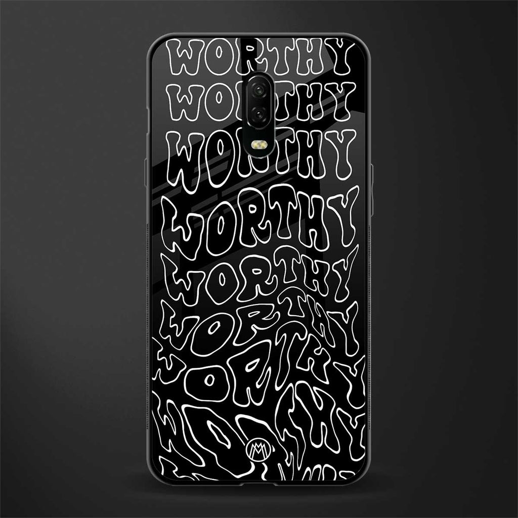 worthy black glass case for oneplus 6t image