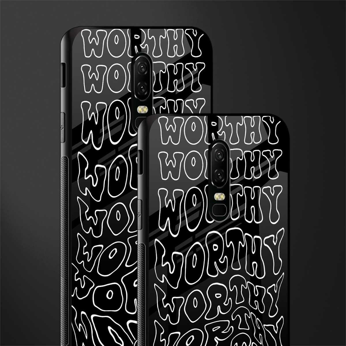 worthy black glass case for oneplus 6 image-2