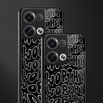 worthy black back phone cover | glass case for oppo reno 8 pro