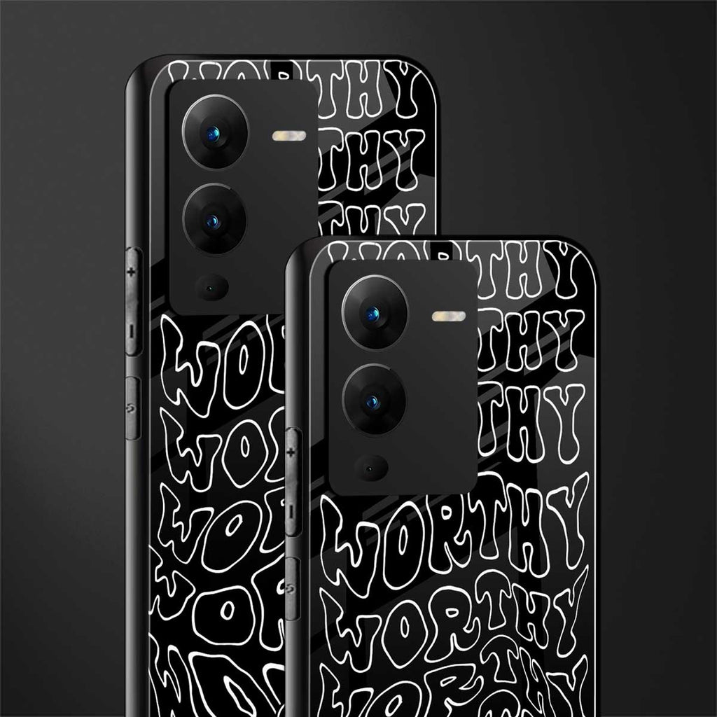 worthy black back phone cover | glass case for vivo v25 pro 5g