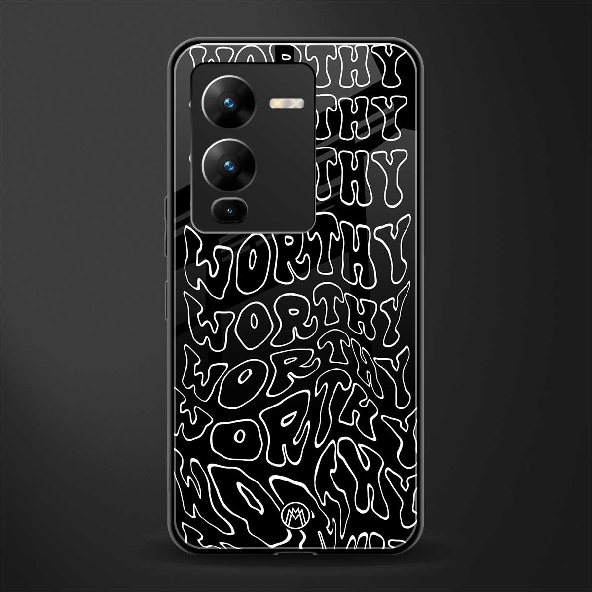 worthy black back phone cover | glass case for vivo v25 pro 5g