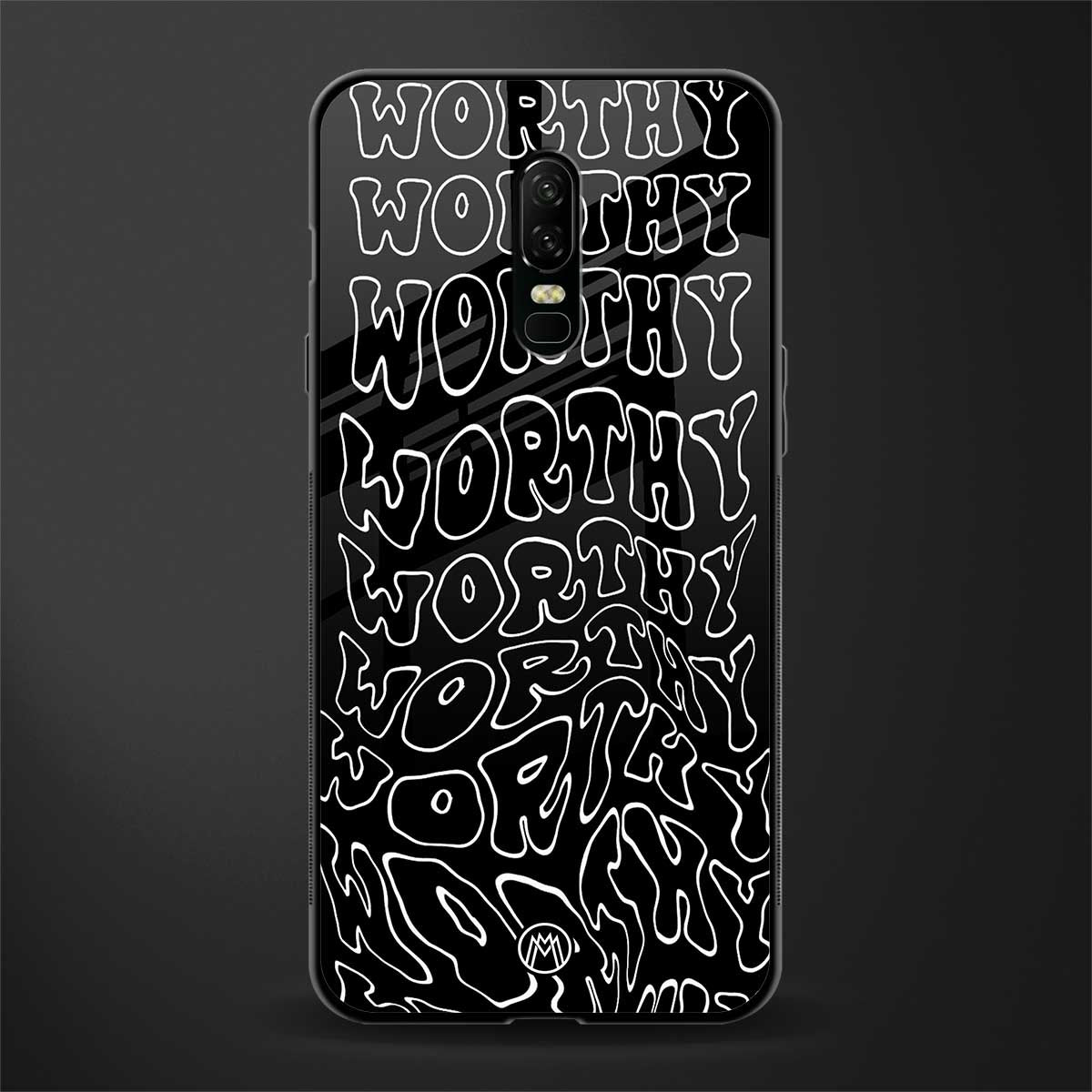 worthy black glass case for oneplus 6 image