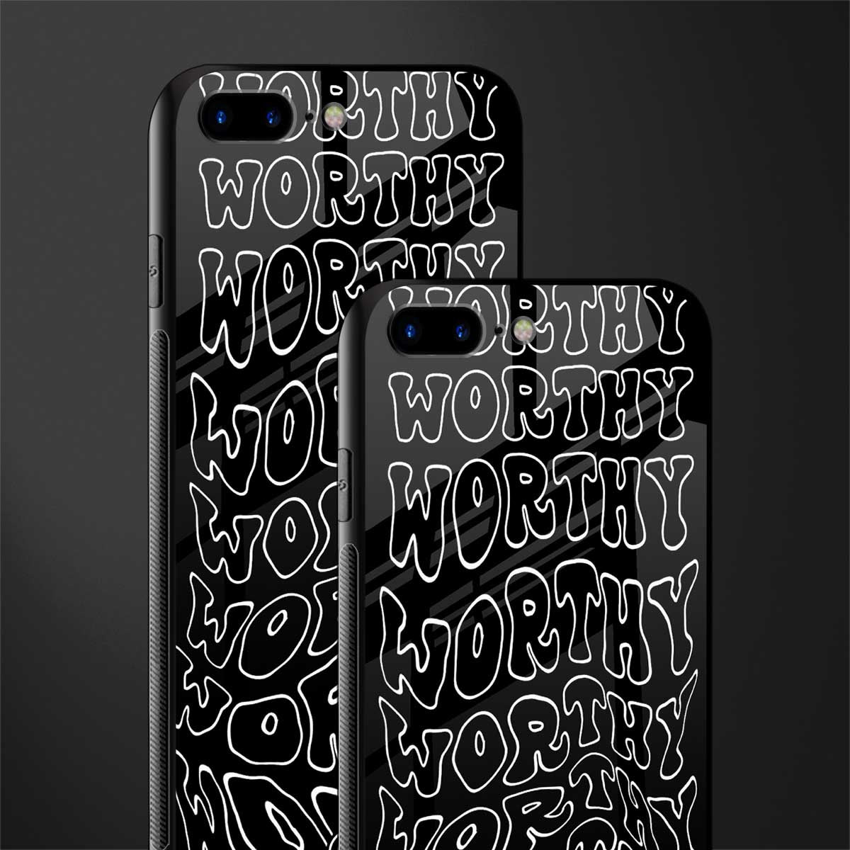worthy black glass case for iphone 8 plus image-2