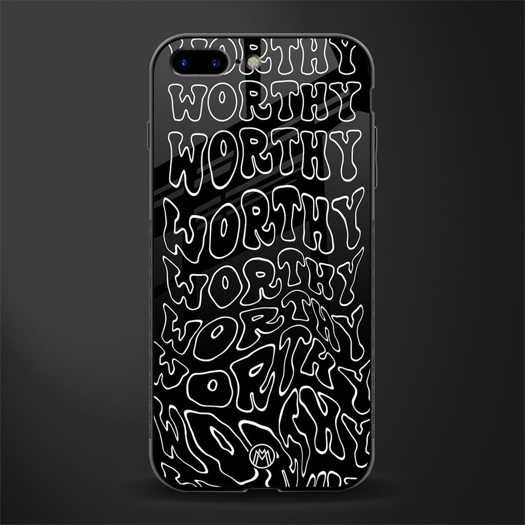 worthy black glass case for iphone 8 plus image