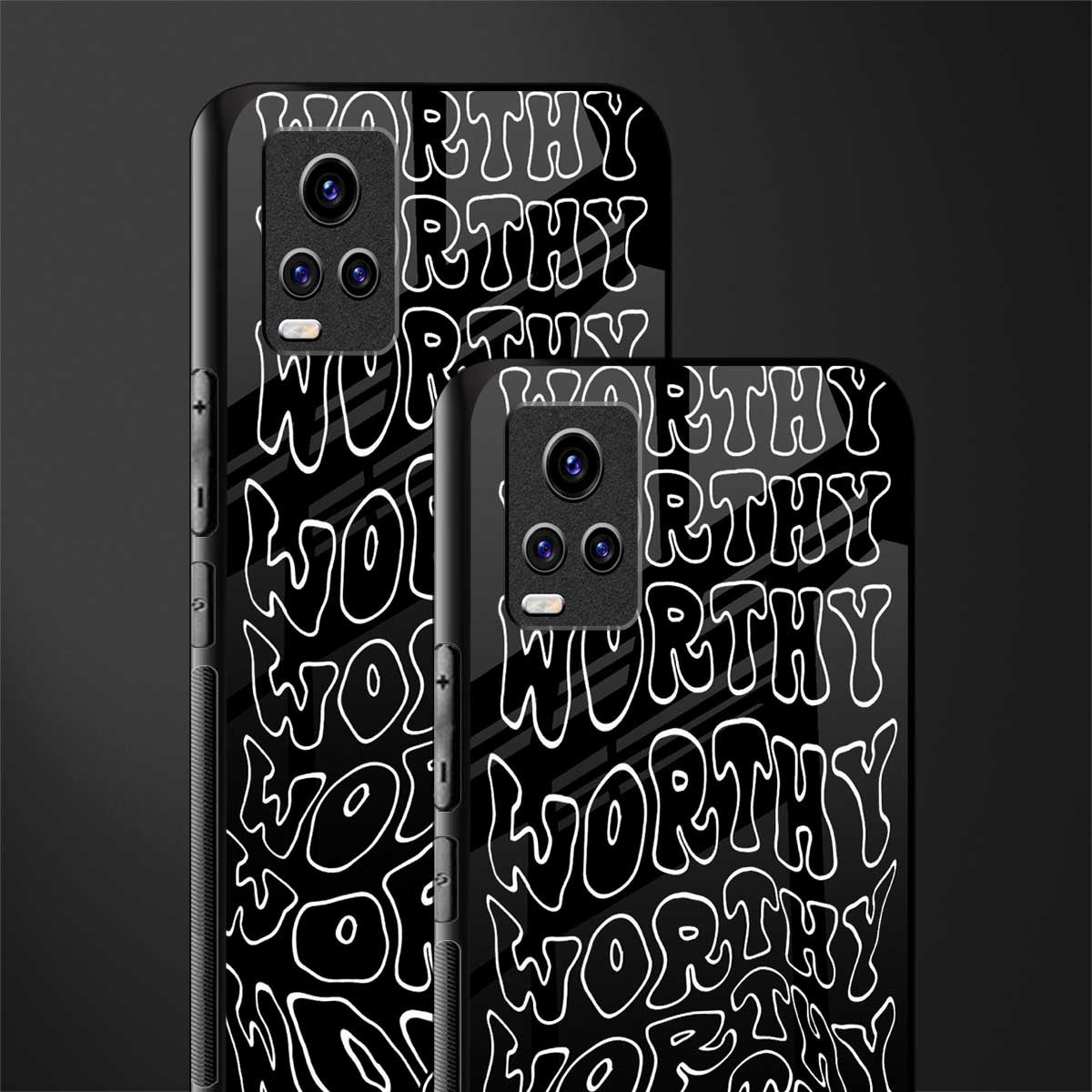worthy black back phone cover | glass case for vivo v21e 4g