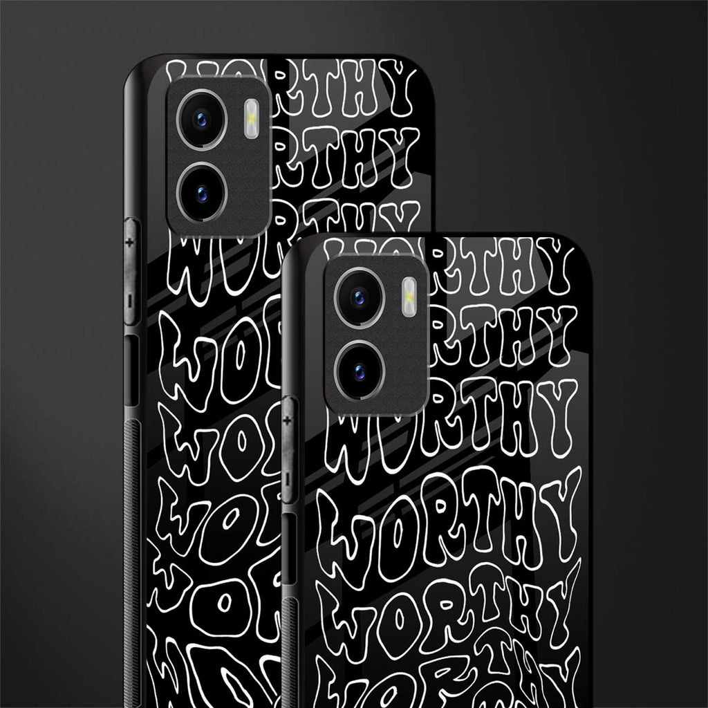 worthy black back phone cover | glass case for vivo y72
