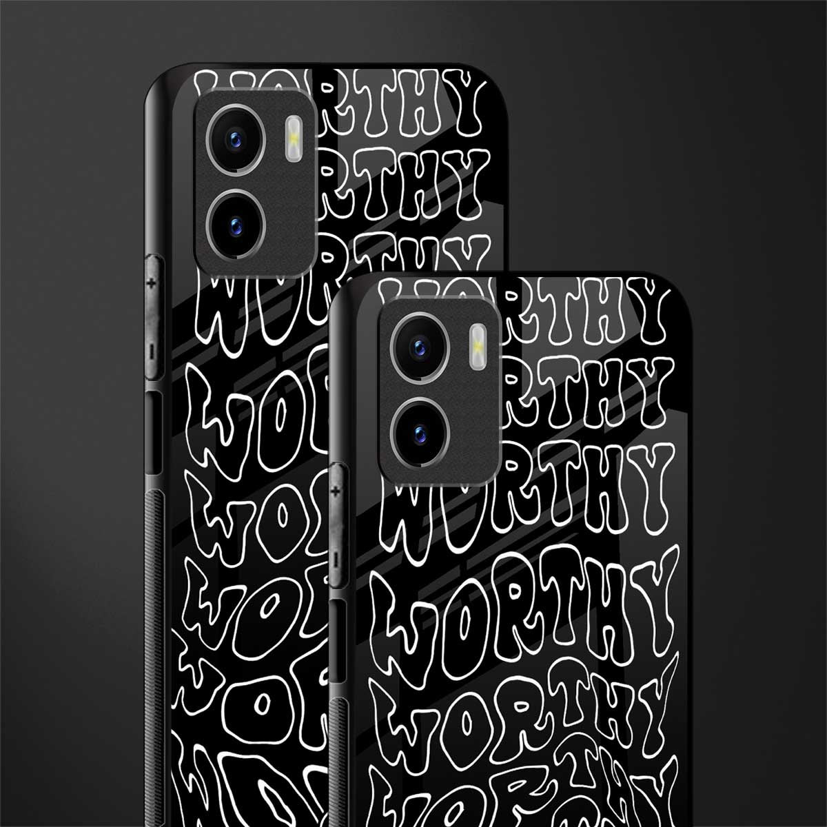 worthy black back phone cover | glass case for vivo y72