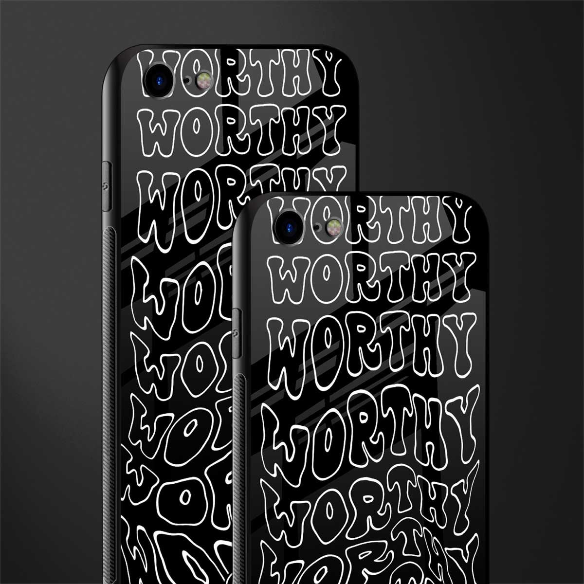 worthy black glass case for iphone se 2020 image-2