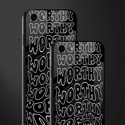 worthy black glass case for iphone se 2020 image-2