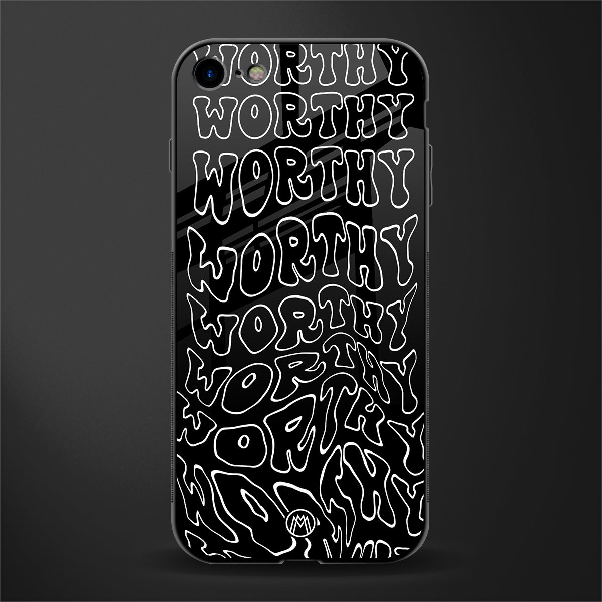 worthy black glass case for iphone se 2020 image