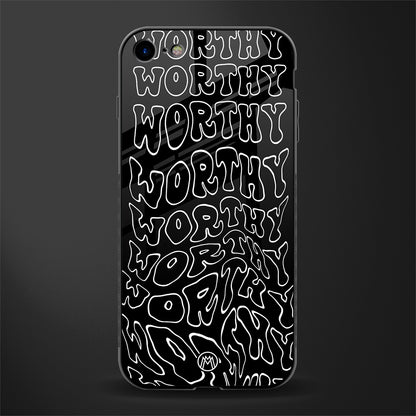 worthy black glass case for iphone se 2020 image